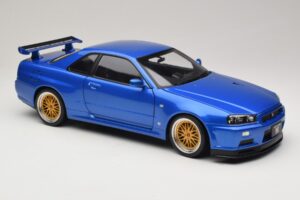 Nissan Skyline GT-R R34 V-Spec II Blau Metallic BBS Felgen KK-Scale 1:12 KKDC120211-2 Metall – Bild 6 von 8