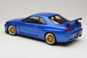 Nissan Skyline GT-R R34 V-Spec II Blau Metallic BBS Felgen KK-Scale 1:12 KKDC120211-2 Metall – Bild 7 von 8