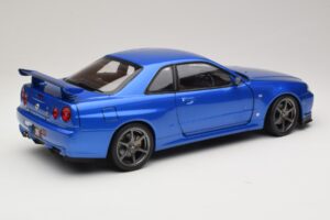 Nissan Skyline GT-R R34 V-Spec II Blau Metallic OEM Felgen KK-Scale 1:12 KKDC120211-1 Metall – Bild 3 von 8