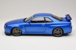 Nissan Skyline GT-R R34 V-Spec II Blau Metallic OEM Felgen KK-Scale 1:12 KKDC120211-1 Metall – Bild 4 von 8