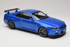 Nissan Skyline GT-R R34 V-Spec II Blau Metallic OEM Felgen KK-Scale 1:12 KKDC120211-1 Metall – Bild 6 von 8