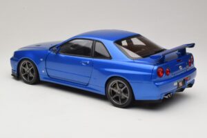 Nissan Skyline GT-R R34 V-Spec II Blau Metallic OEM Felgen KK-Scale 1:12 KKDC120211-1 Metall – Bild 7 von 8