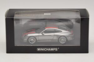 Porsche 911 991.1 R Silber Mit Orangen Streifen Minichamps 1:43 410066222 Metall – Bild 5 von 5