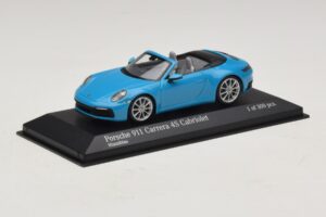 Porsche 911 992 Carrera 4S Cabriolet Blau Minichamps 1:43 410069332 Metall – Bild 2 von 5